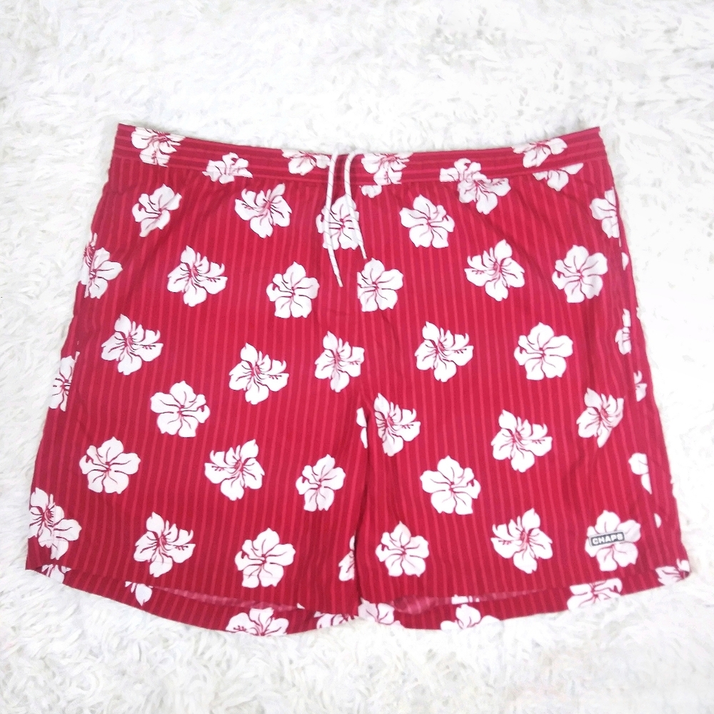 Chaps - tropical red and white mesh lined trunks